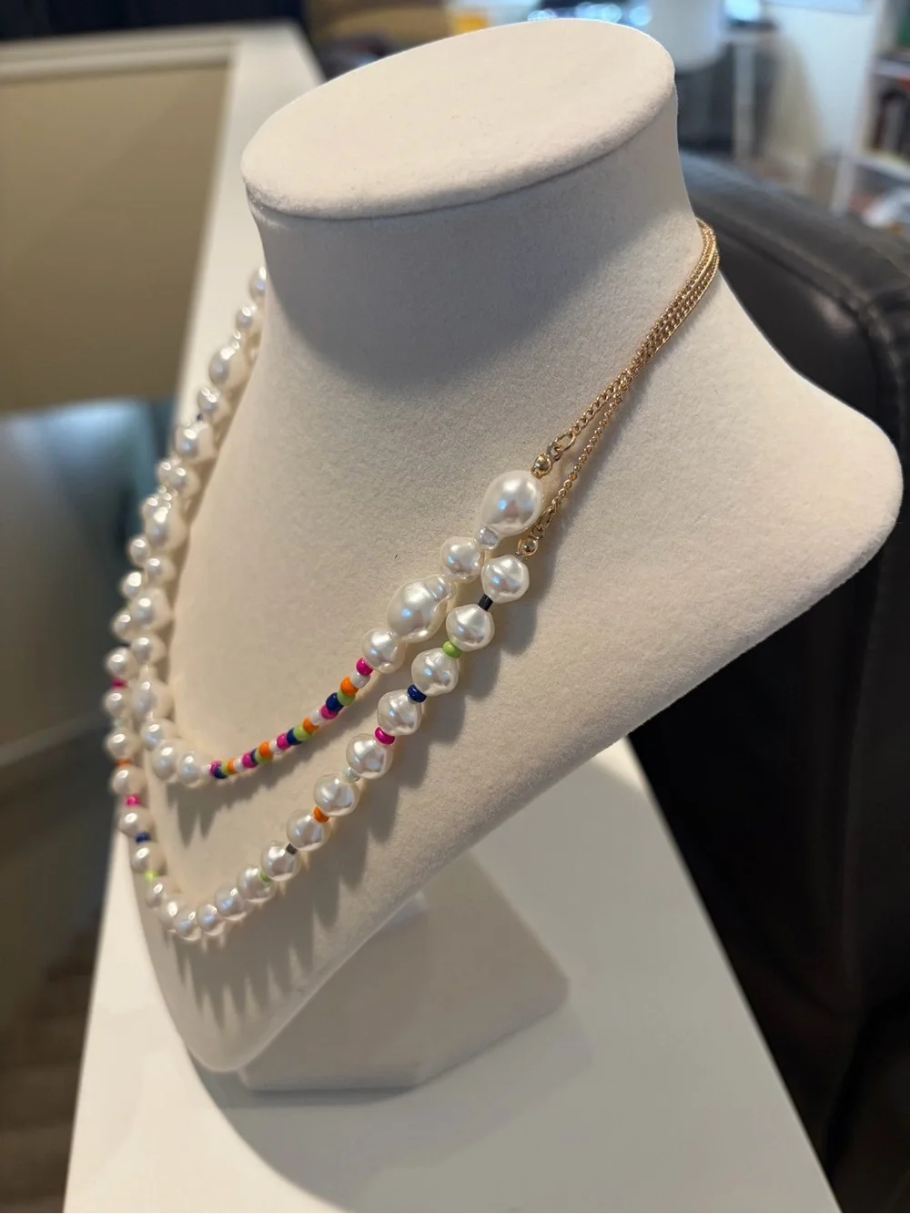 Colorful costume jewelry necklace